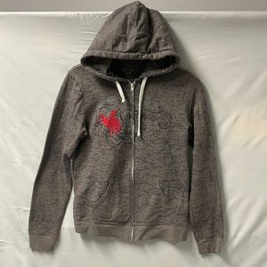 Blue 84 Bucking Bronc motif zip-up hoodie